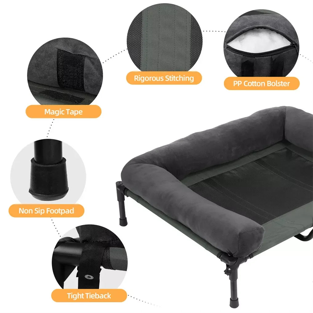 BINGOPAW Outdoor Elevated Dog Bed With Cooling Mesh Lounger