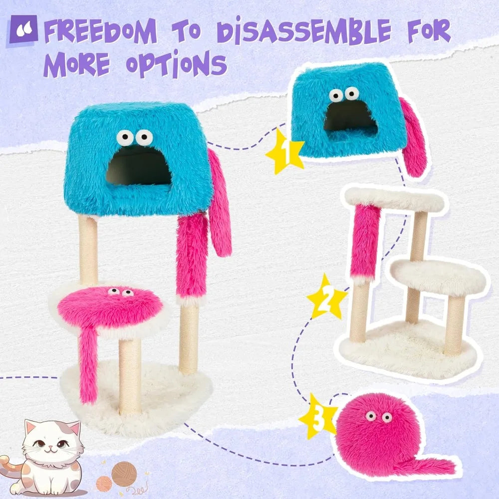 Kamabo Monster-Style Cat Tree With Multi-Level Platforms