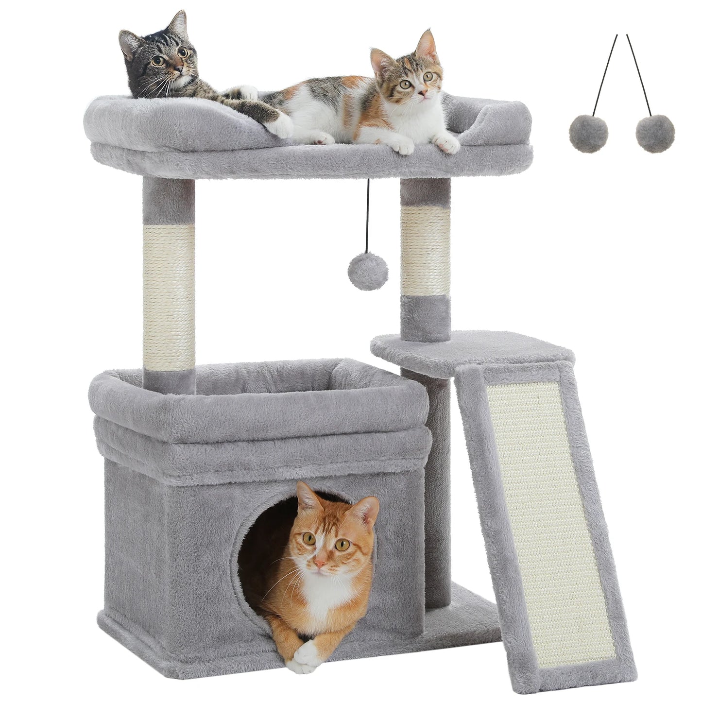 PEQULTICN Safe And Stable Cat Tree With Cozy Top Perch