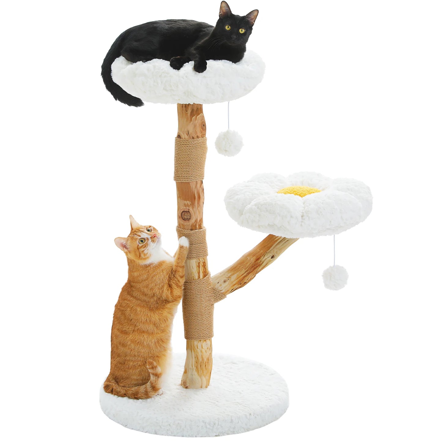 PAWZ Road Modern Cat Tree Tower With Solid Wood Posts