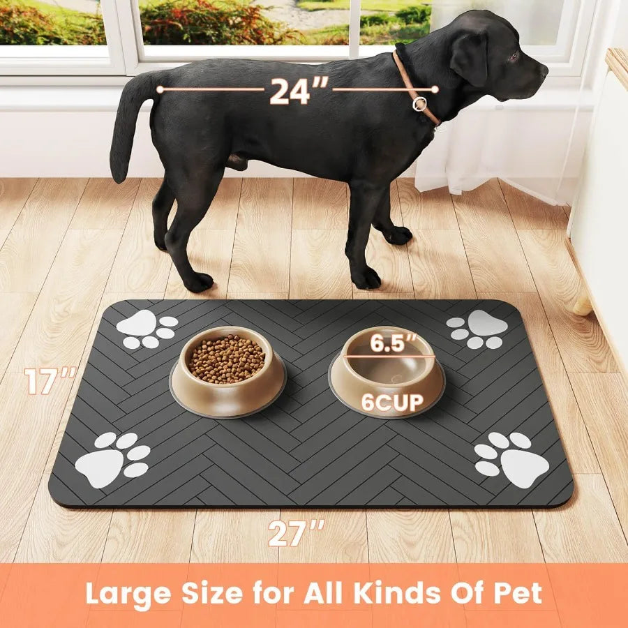 High-Concerned Absorbent Pet Feeding Mat With Waterproof Backing