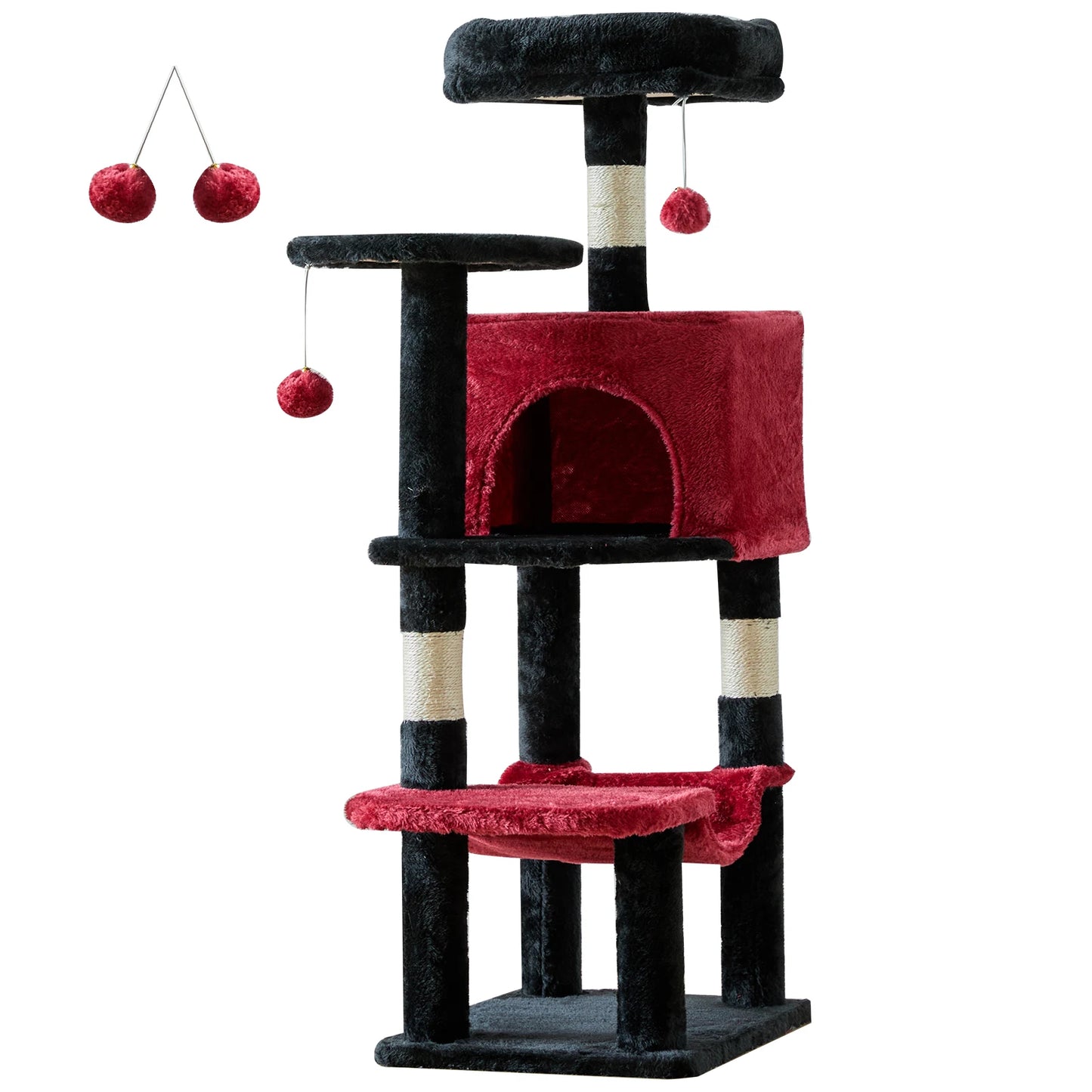 JHK MultiCat Climbing Cat Tree Tower With Sisal Scratching Posts