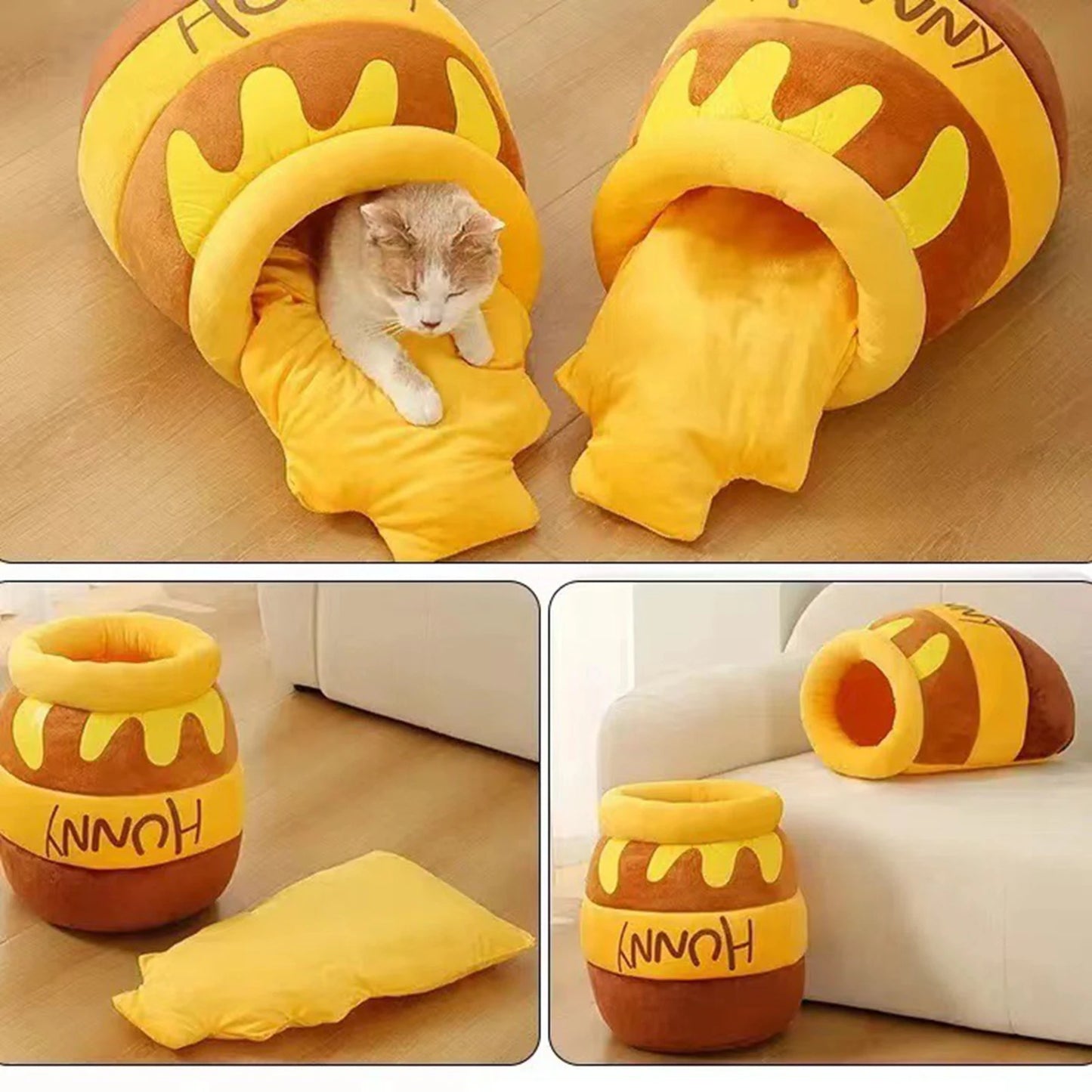 Homyl Cat Bed Warm Nest With Removable Cushion Nonslip Bottom