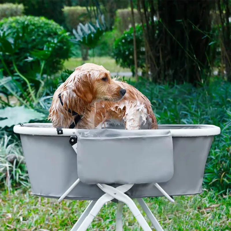 Dog Litter Elevated Dog Bath Tubs Foldable Adjustable Bathing Station