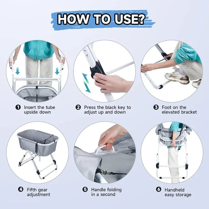 Dog Litter Elevated Dog Bath Tubs Foldable Adjustable Bathing Station