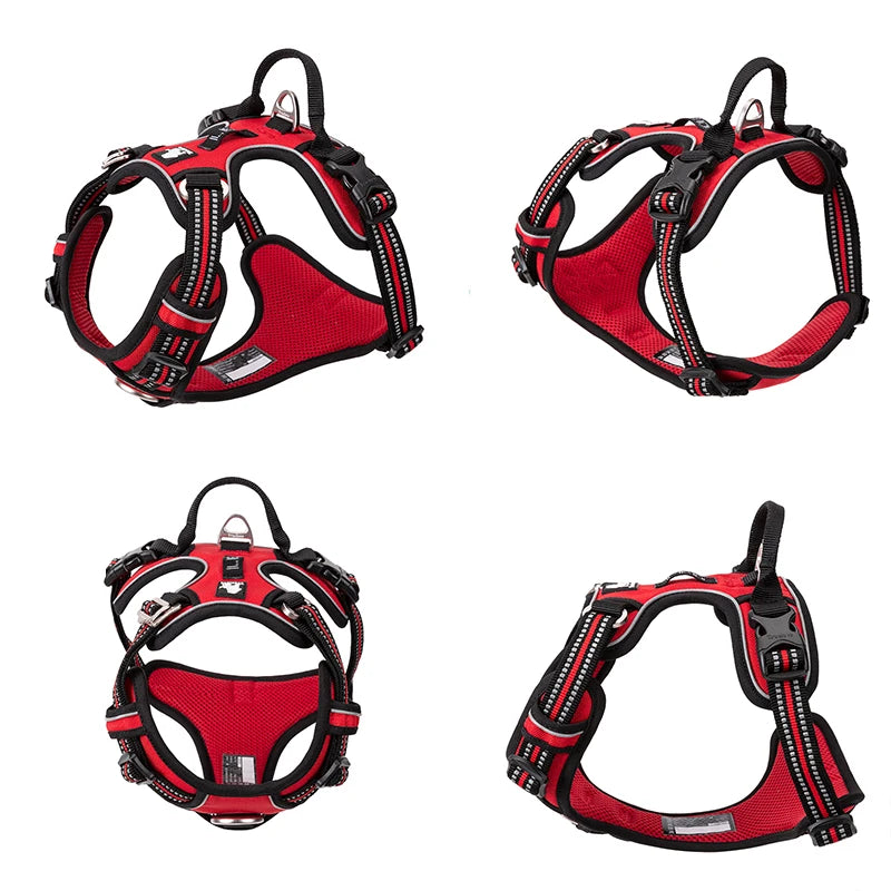 TRUELOVCN Reflective Nylon Dog Harness No Pull Adjustable