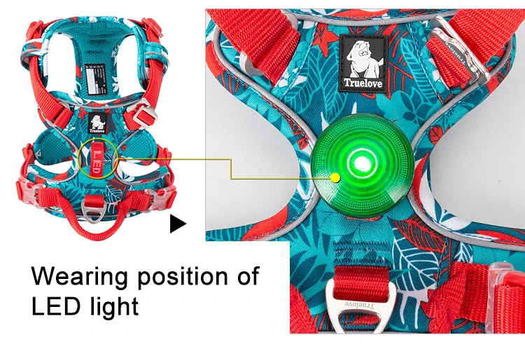 TRUELOVEB Explosion Proof Dog Harness Reflective Nylon Upgrade Version