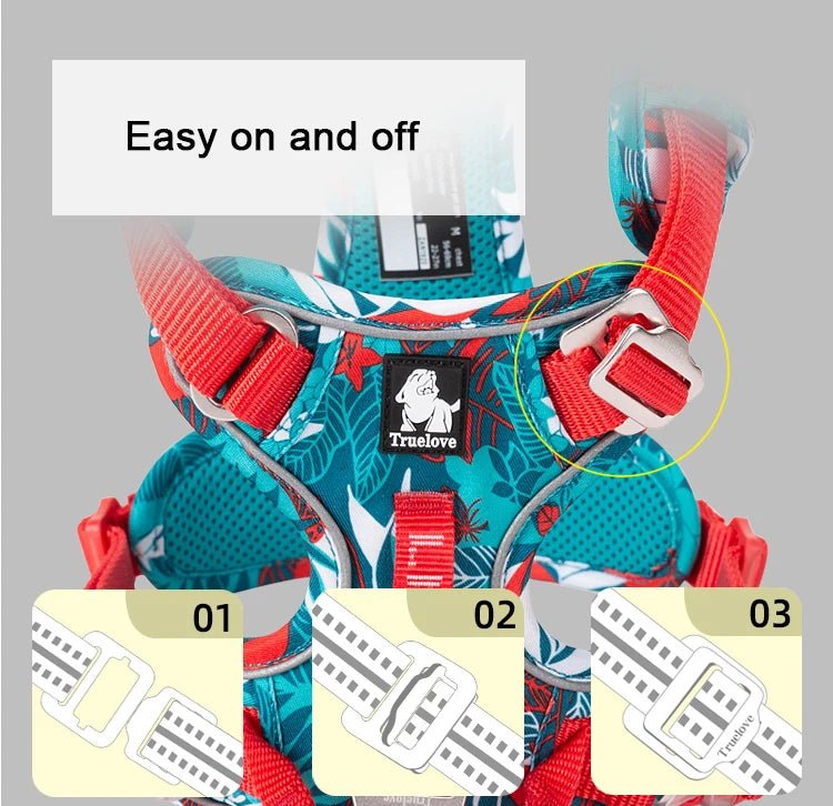 TRUELOVEB Explosion Proof Dog Harness Reflective Nylon Upgrade Version