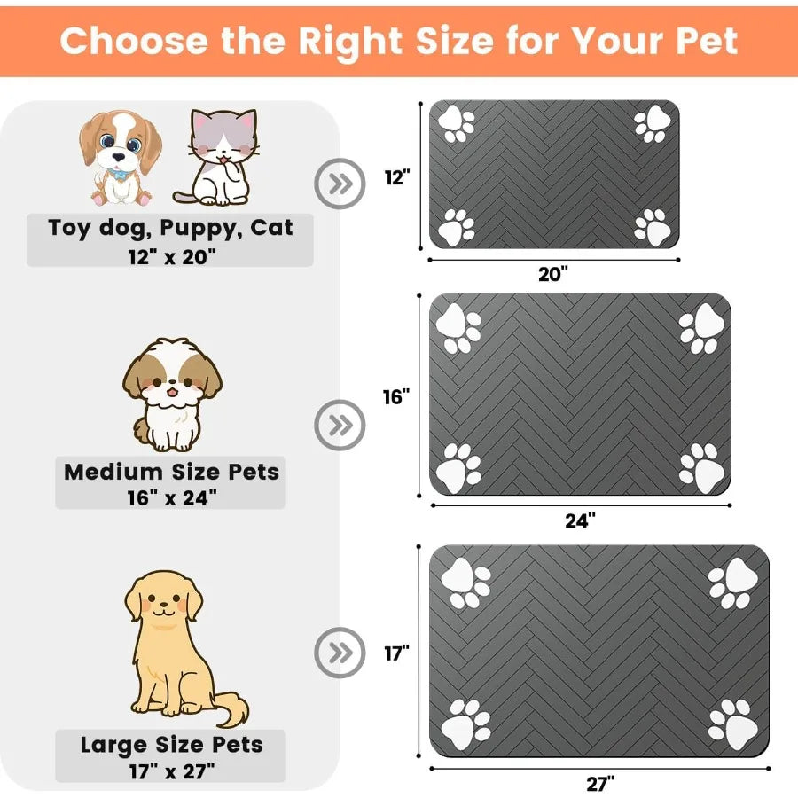 High-Concerned Absorbent Pet Feeding Mat With Waterproof Backing