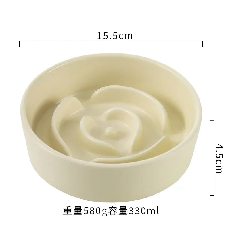 Ceramic Slow Feeder Pet Bowl for Dogs and Cats Universal