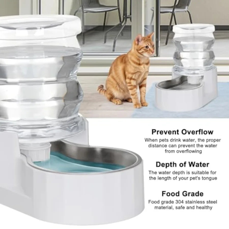 High Concerned Gravity Water Bowl Dispenser For Cats And Dogs Stainless Steel