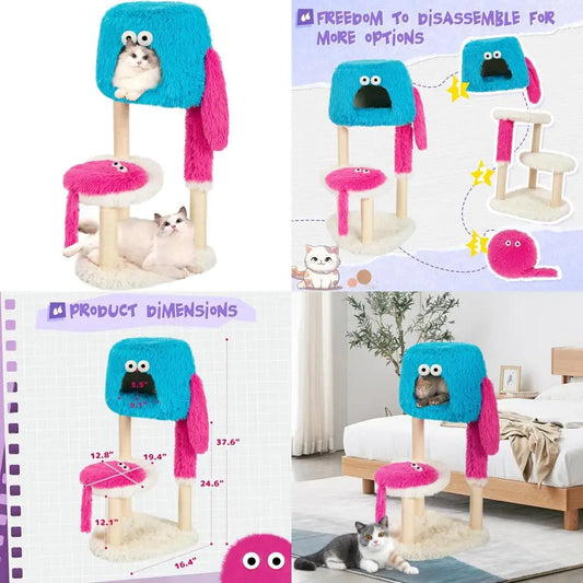 Kamabo Monster-Style Cat Tree With Multi-Level Platforms