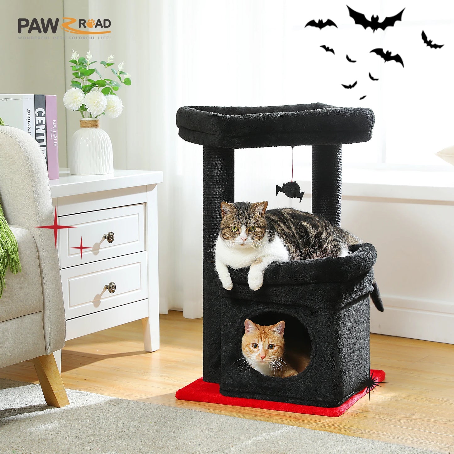 PEQULTICN Cat Tree Tower With Cozy Condo And Top Perch