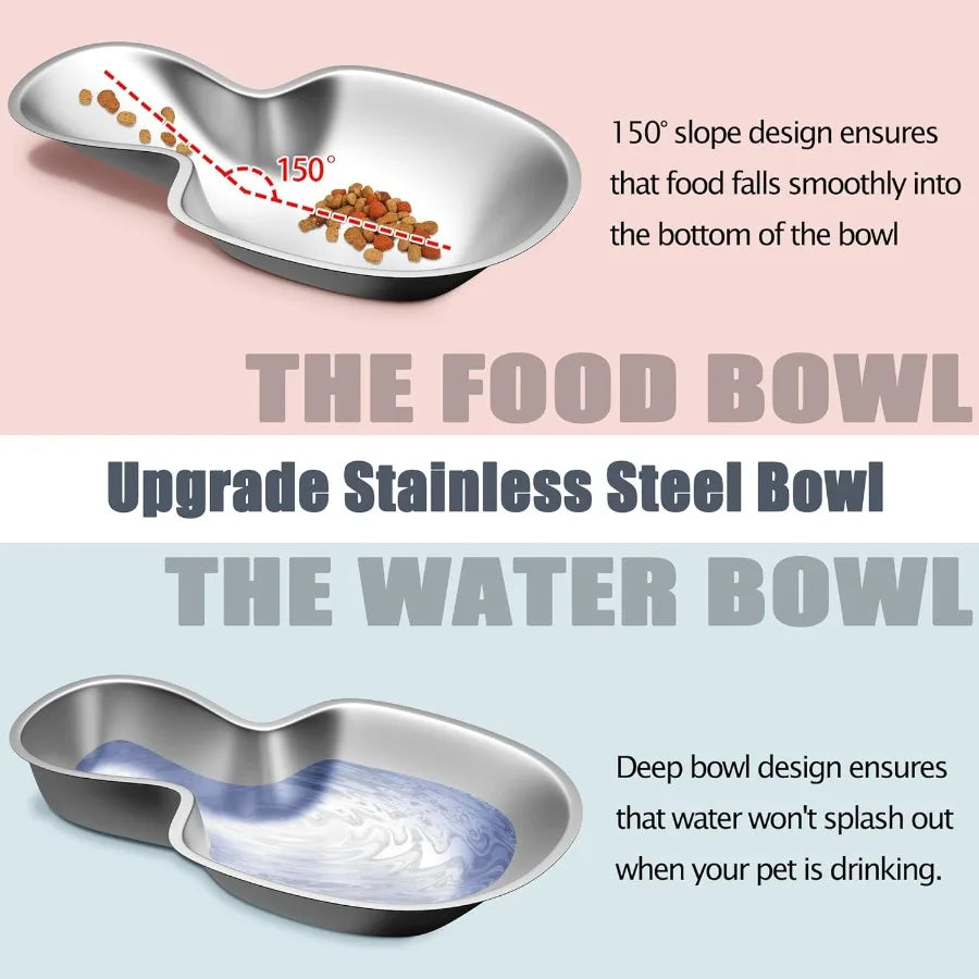 High Concerned Automatic Pet Feeder Water Dispenser Stainless Steel Bowls