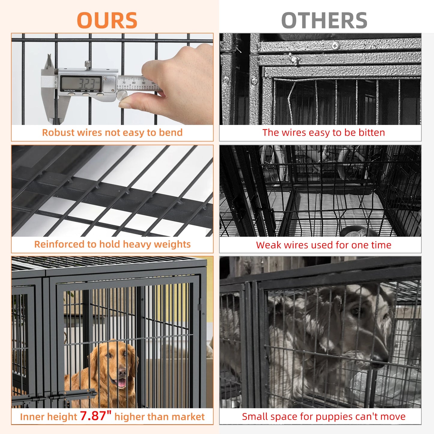 Borwarth Heavy Duty Dog Crate With Removable Divider Panel