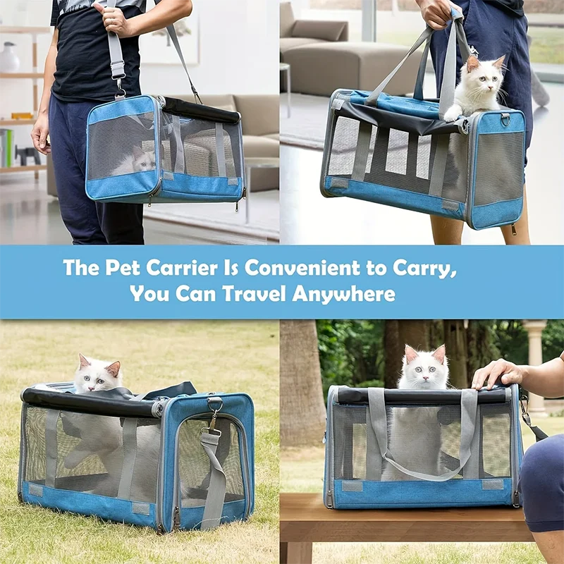 Breathable Portable Pet Carrier Bag Mesh Airline Approved Travel