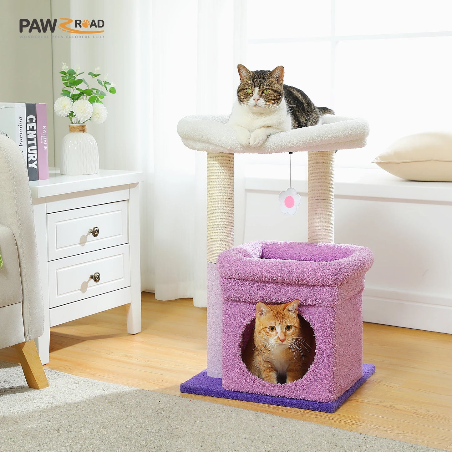PEQULTICN Cat Tree Tower With Cozy Condo And Top Perch