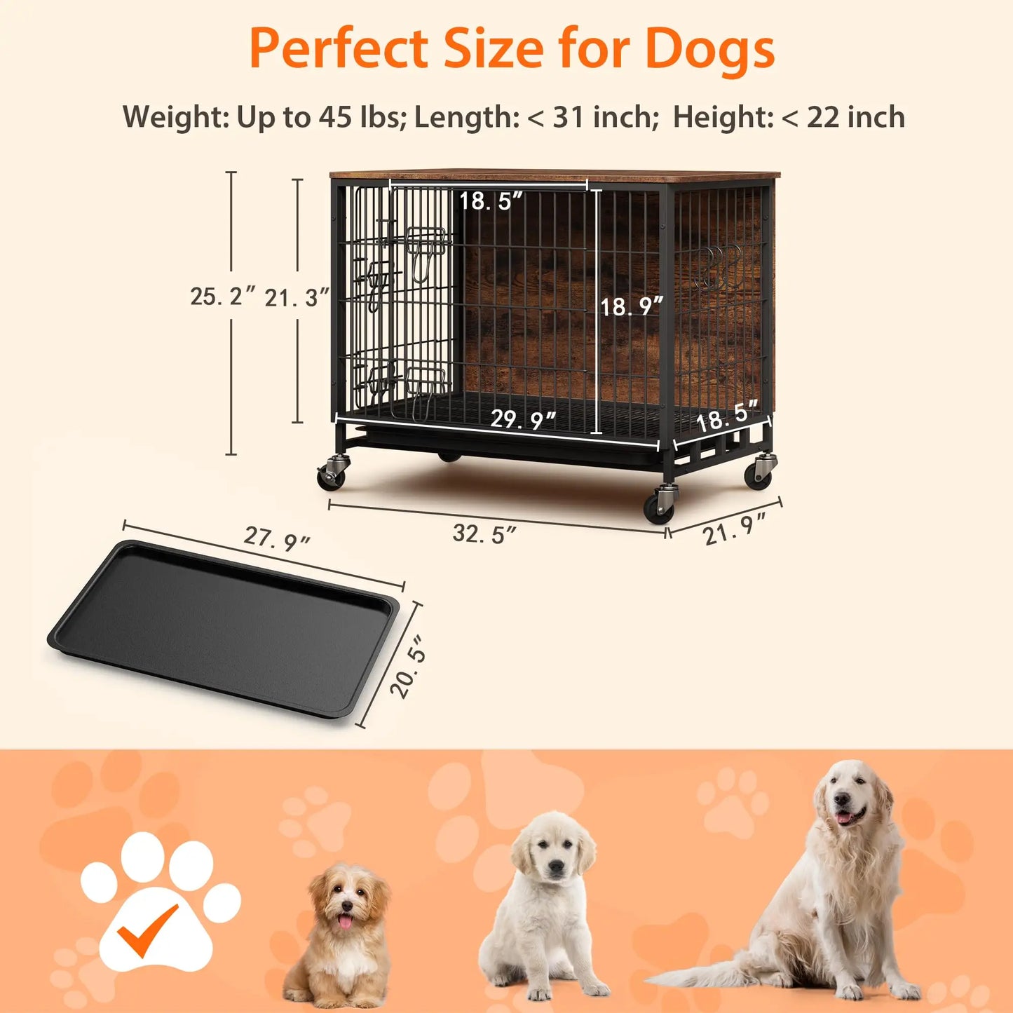 HiMISS Heavy Duty Metal Dog Crate Indoor Outdoor Kennel With Shelves