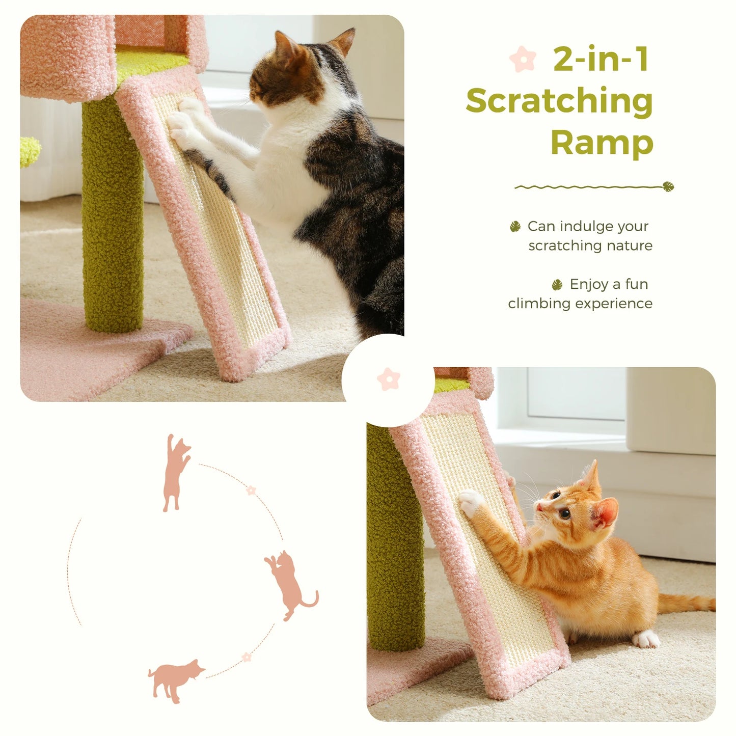 PAWZ Road Flower Cat Tree Multi Level Scratching Posts