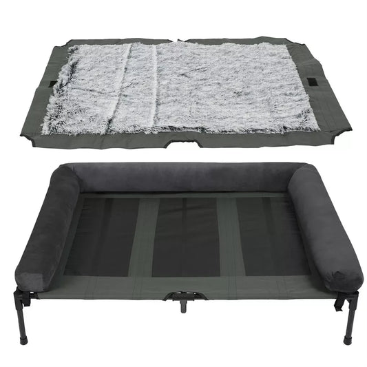 BINGOPAW Outdoor Elevated Dog Bed With Cooling Mesh Lounger