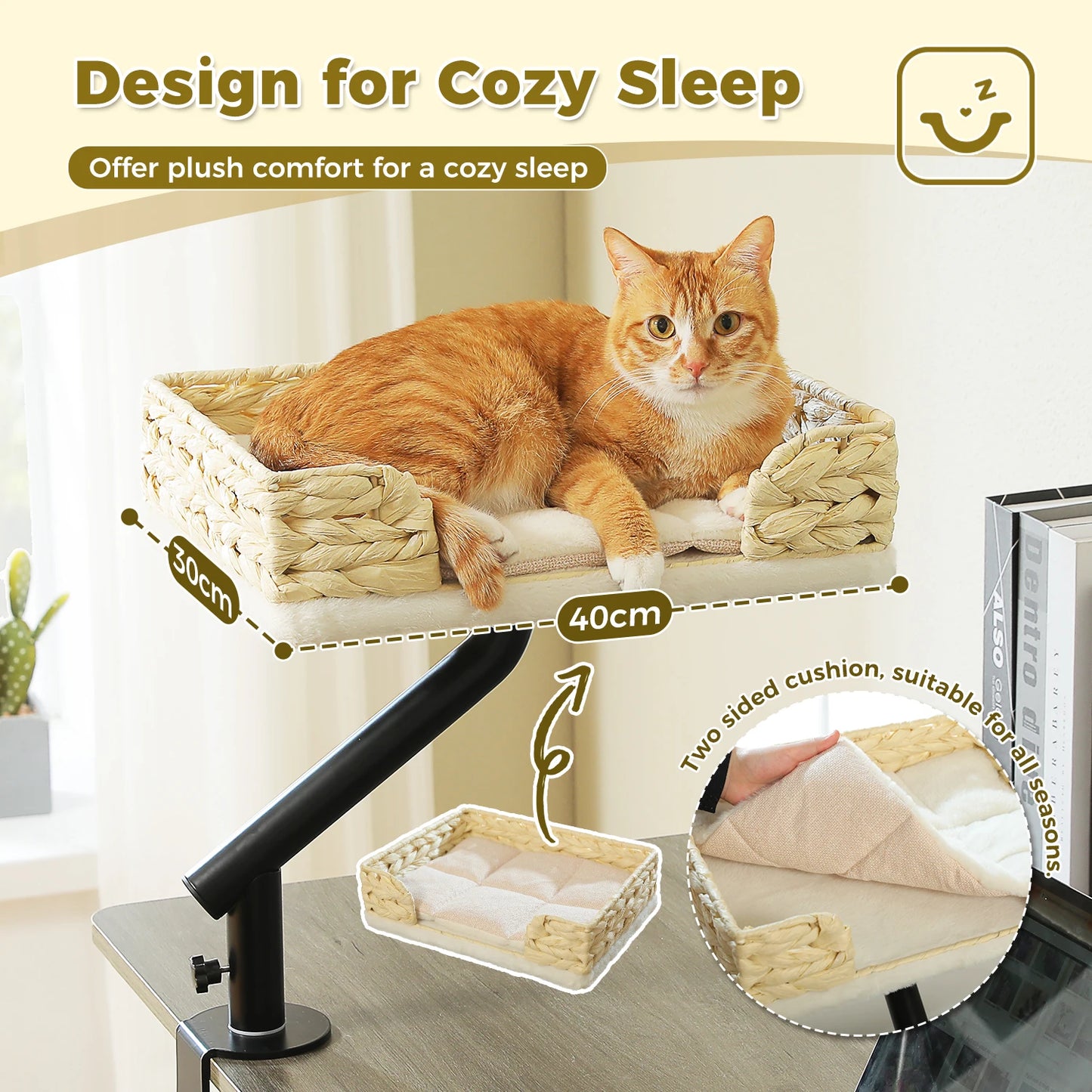 PAWZ Road Adjustable Rotatable Cat Desk Bed For Indoor Cats