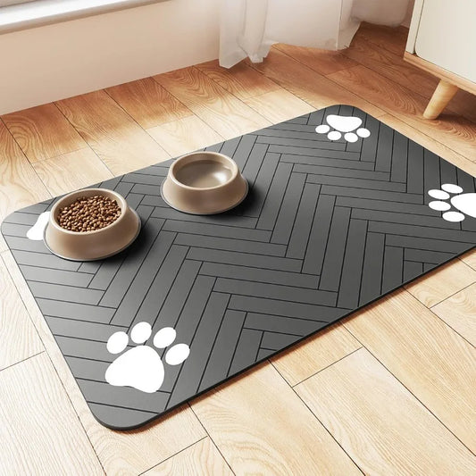 High-Concerned Absorbent Pet Feeding Mat With Waterproof Backing