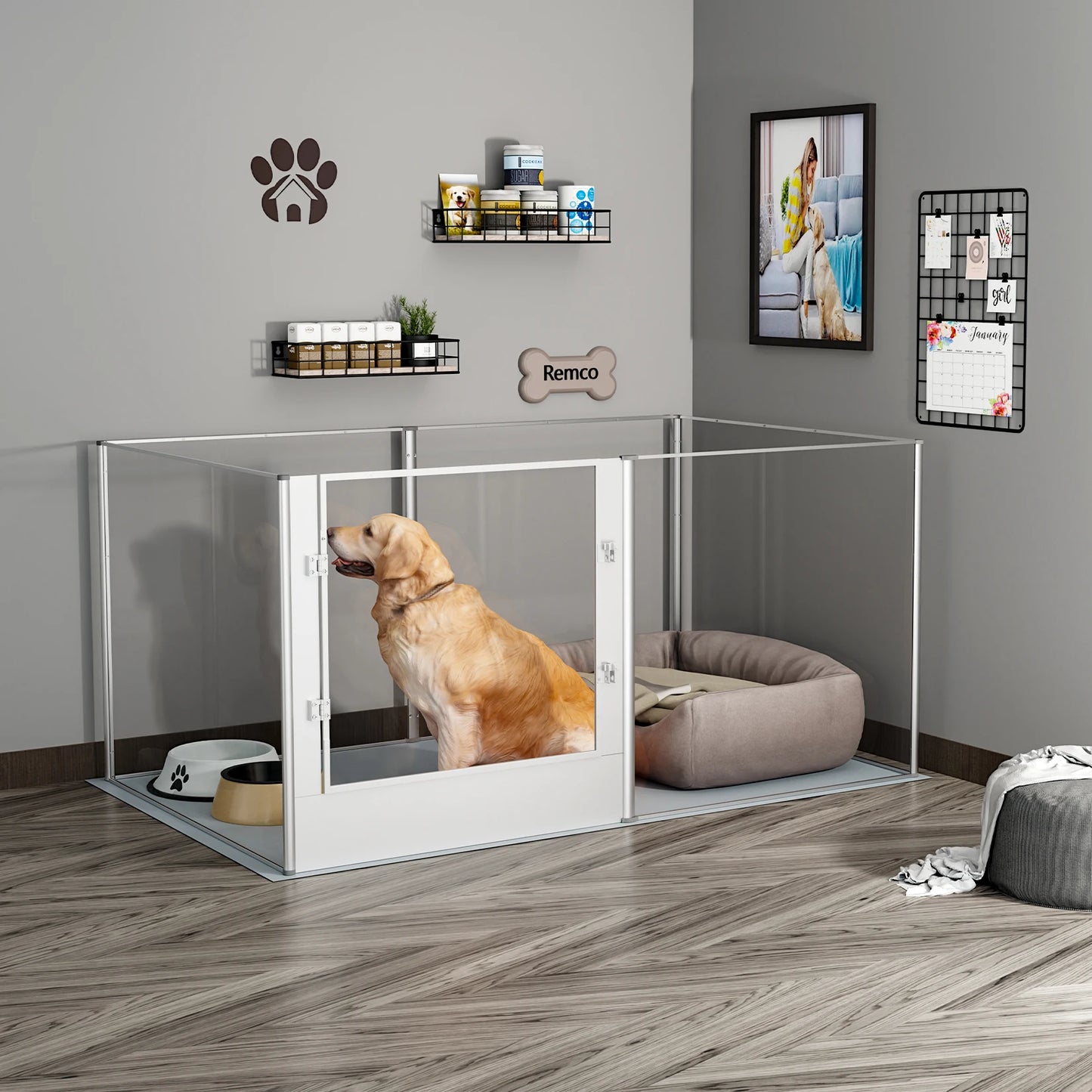 BINGOPAW Acrylic Dog Playpen Fence For Safe Pet Containment