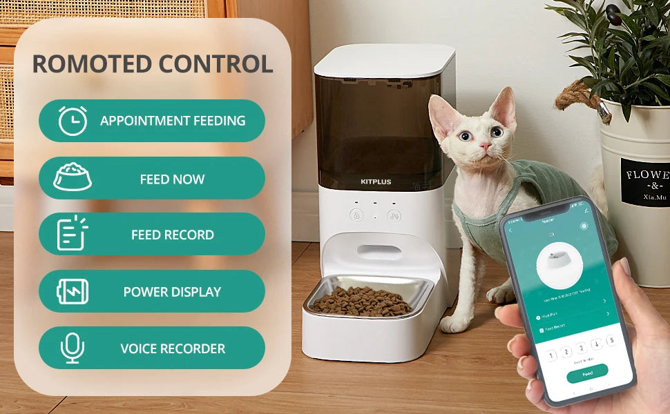 Automatic Cat Feeder With App Control And Lock Lid