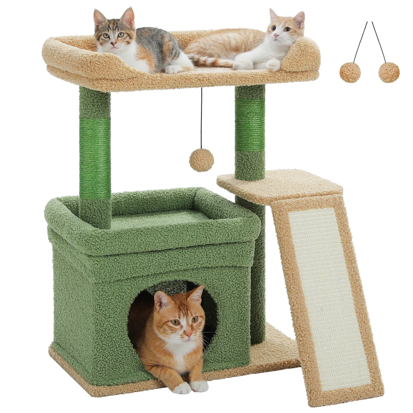 PEQULTICN Safe And Stable Cat Tree With Cozy Top Perch