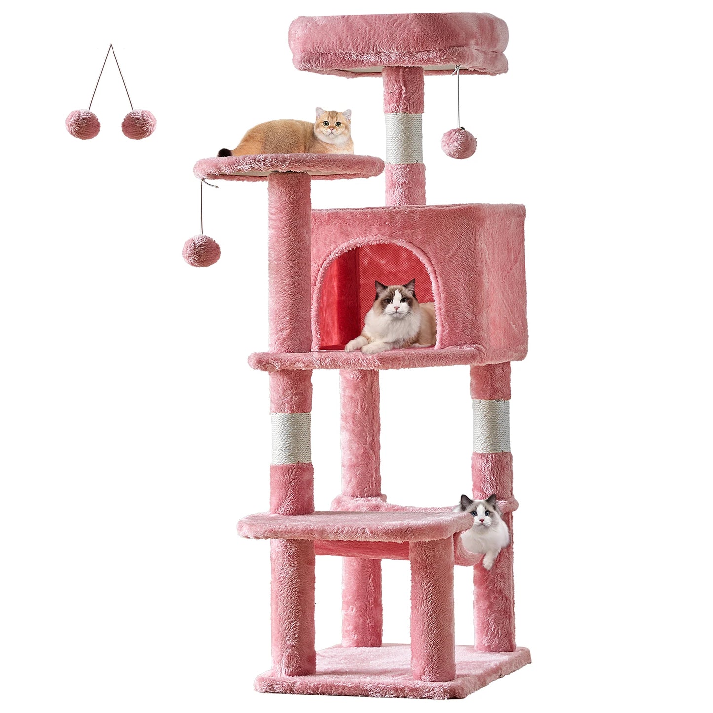 JHK MultiCat Climbing Cat Tree Tower With Sisal Scratching Posts