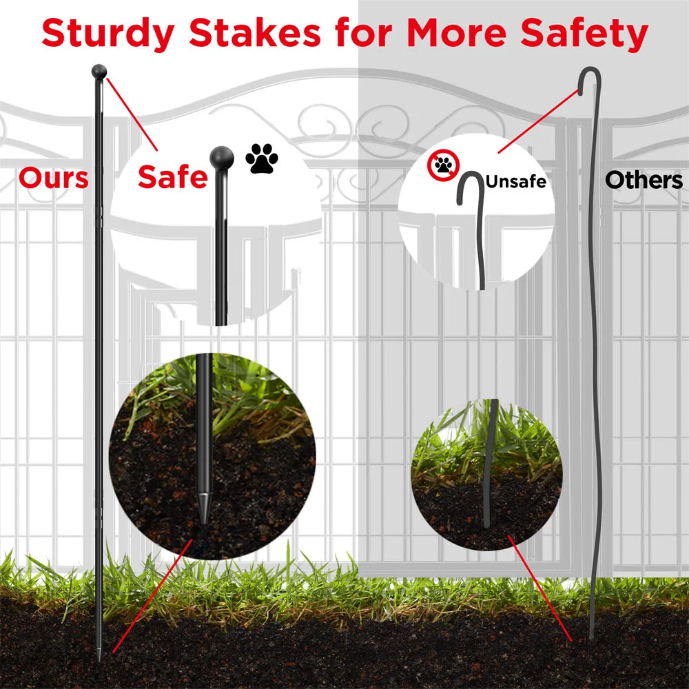 BORWARTH Heavy Duty Dog Playpen 8-Panel Metal Fence With Door