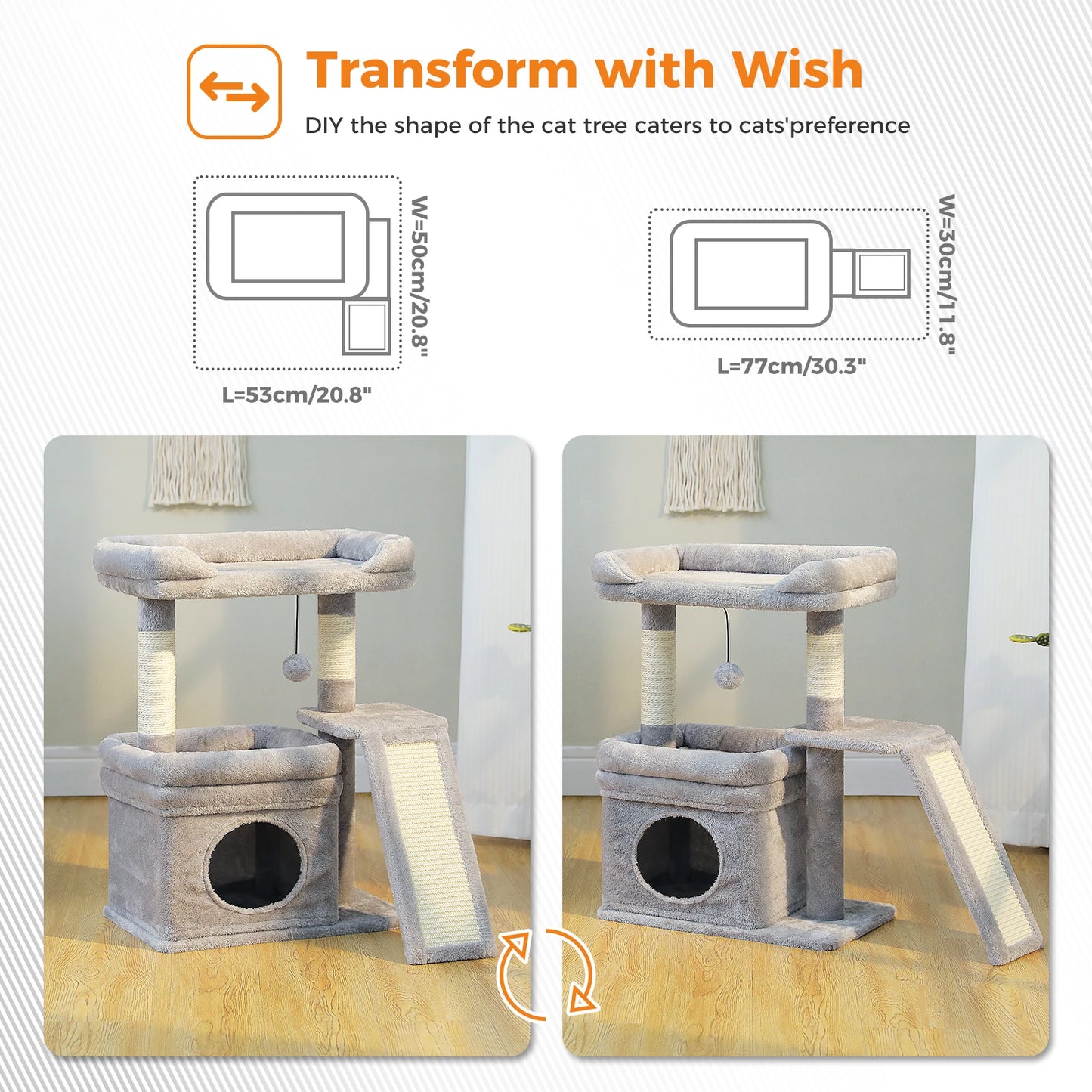 PEQULTICN Safe And Stable Cat Tree With Cozy Top Perch