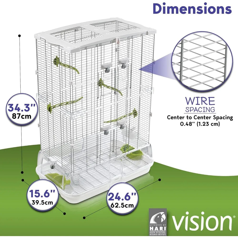 Vertical Aviary for Small Birds Indoor Iron Cage Habitat