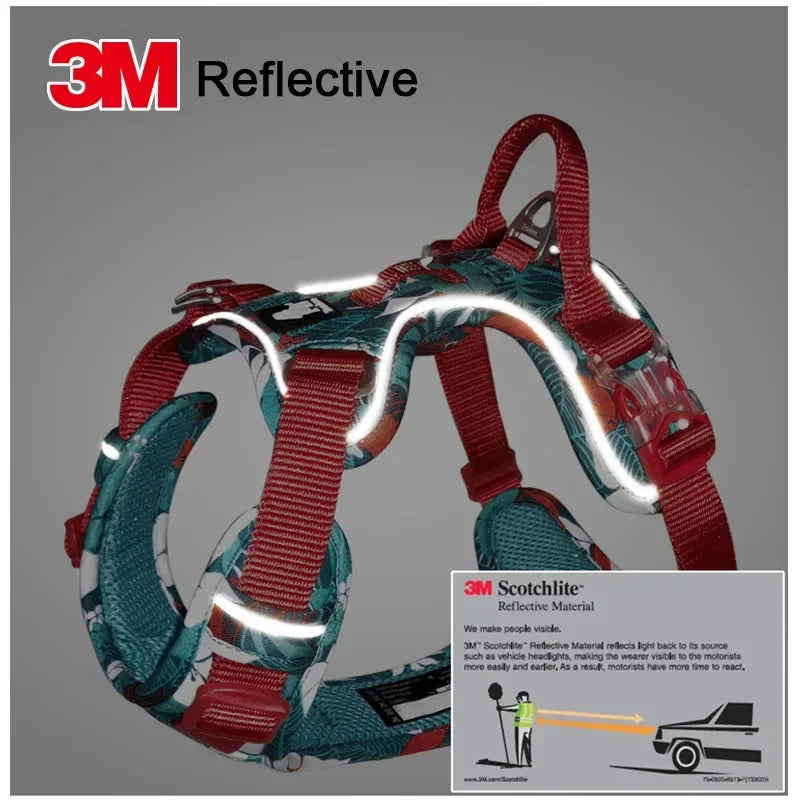 TRUELOVEB Explosion Proof Dog Harness Reflective Nylon Upgrade Version