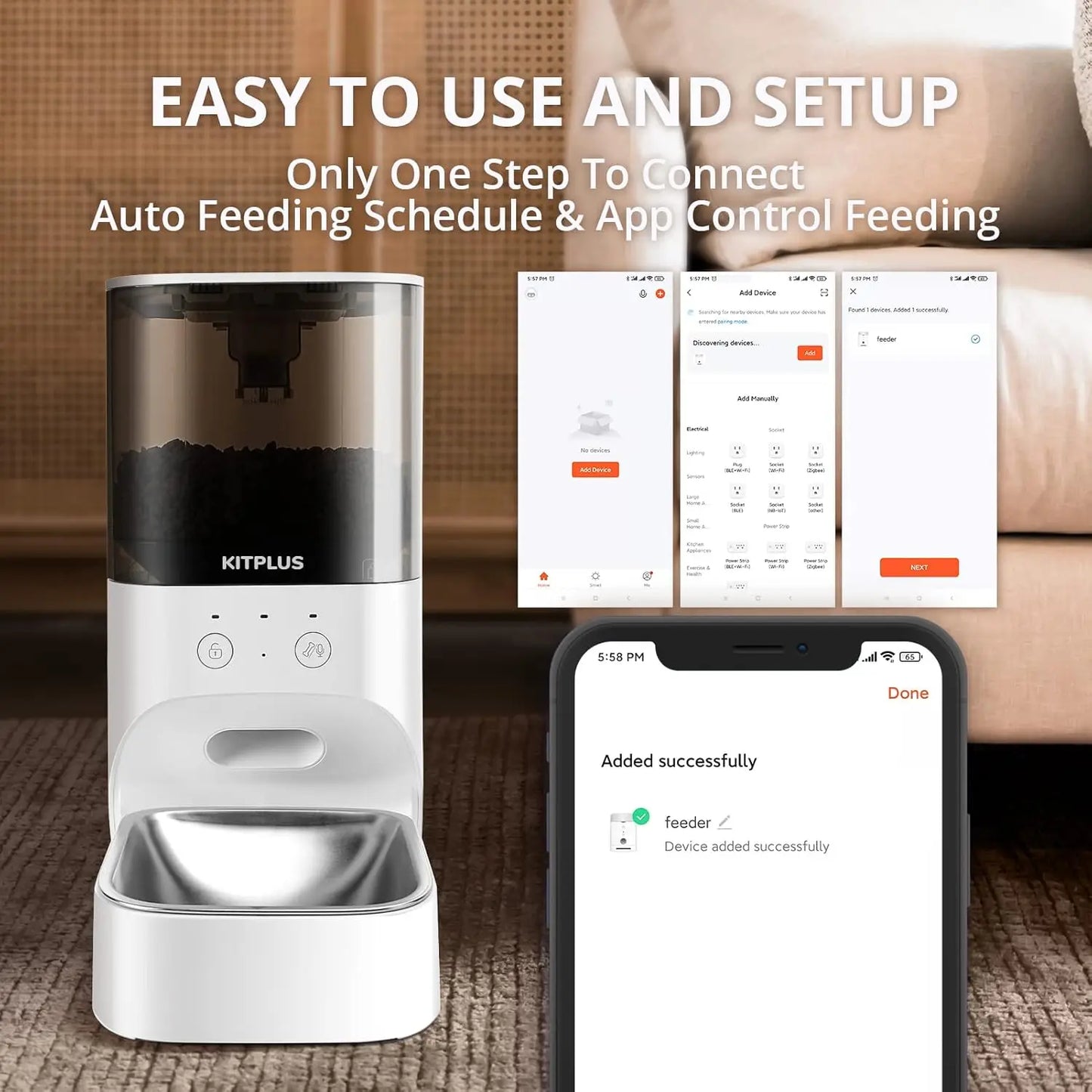 Automatic Cat Feeder With App Control And Lock Lid