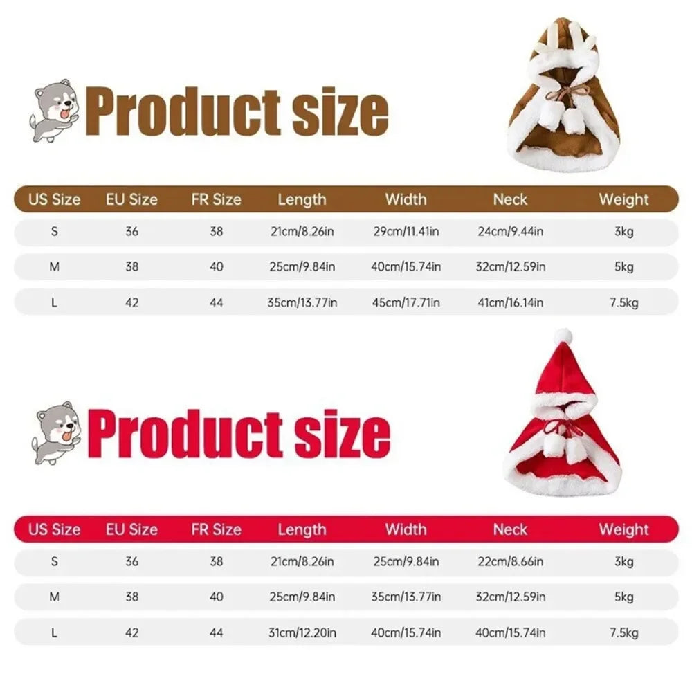 High Concerned Chemical Cat Santa Christmas Costume Cape Hat Set