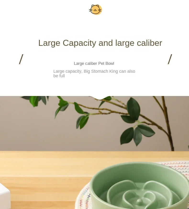 Ceramic Slow Feeder Pet Bowl for Dogs and Cats Universal