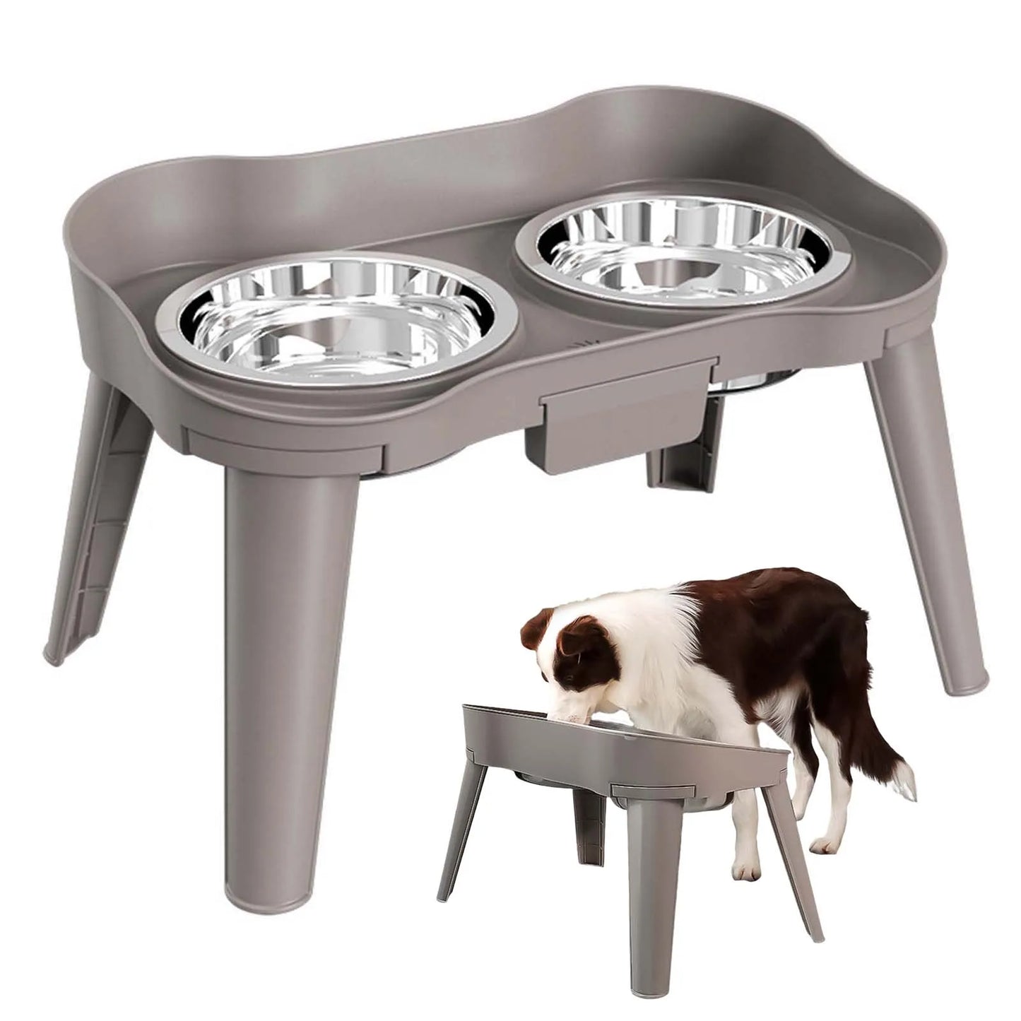 Stainless Steel Elevated Pet Bowl For Dogs And Cats