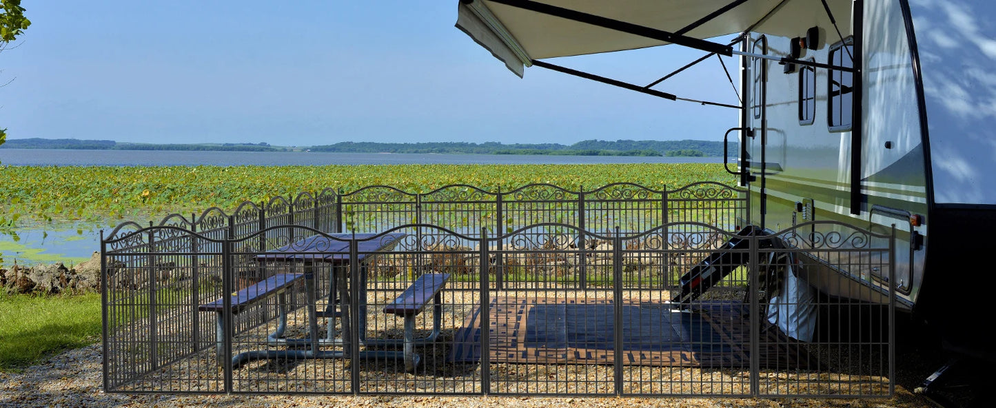 BORWARTH Heavy Duty Dog Playpen 8-Panel Metal Fence With Door