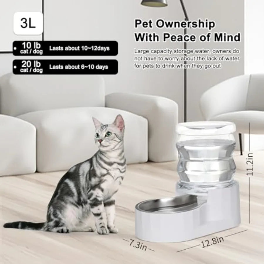 High Concerned Gravity Water Bowl Dispenser For Cats And Dogs Stainless Steel