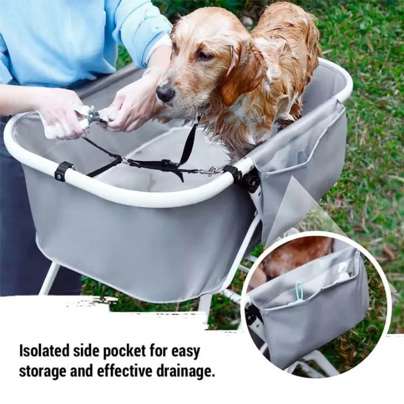 Dog Litter Elevated Dog Bath Tubs Foldable Adjustable Bathing Station