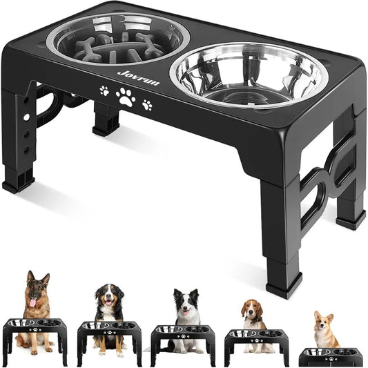 High Concerned Elevated Dog Feeder With Stainless Steel Bowls