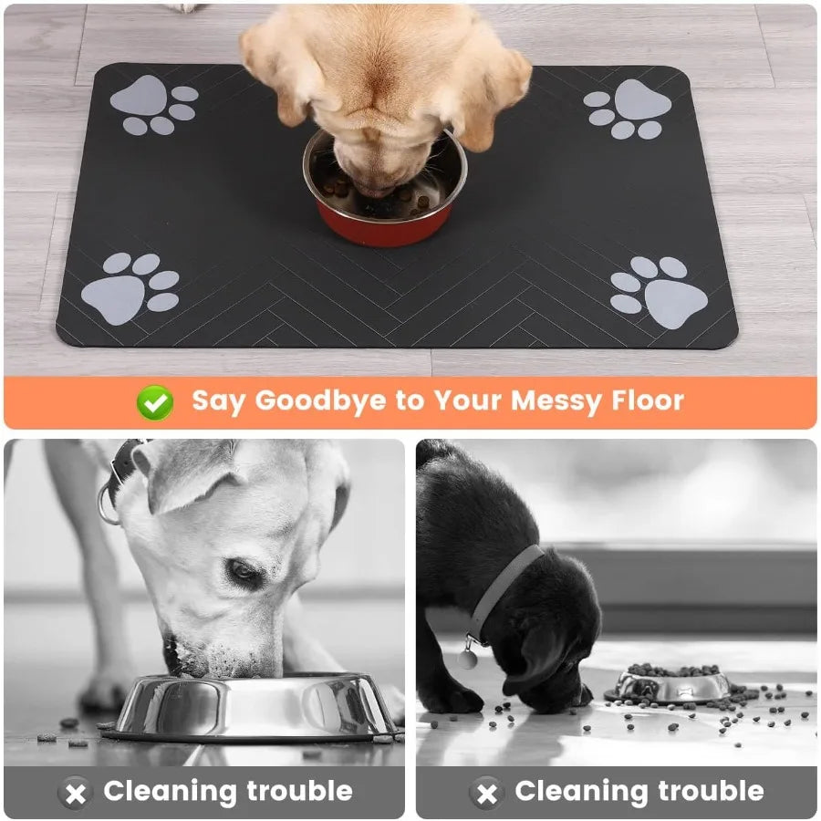 High-Concerned Absorbent Pet Feeding Mat With Waterproof Backing