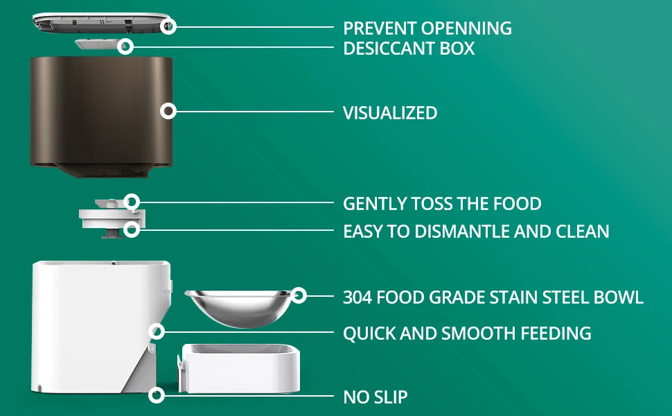 Automatic Cat Feeder With App Control And Lock Lid