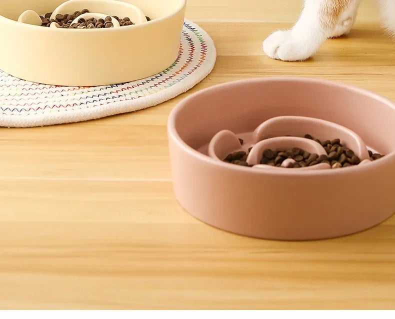Ceramic Slow Feeder Pet Bowl for Dogs and Cats Universal