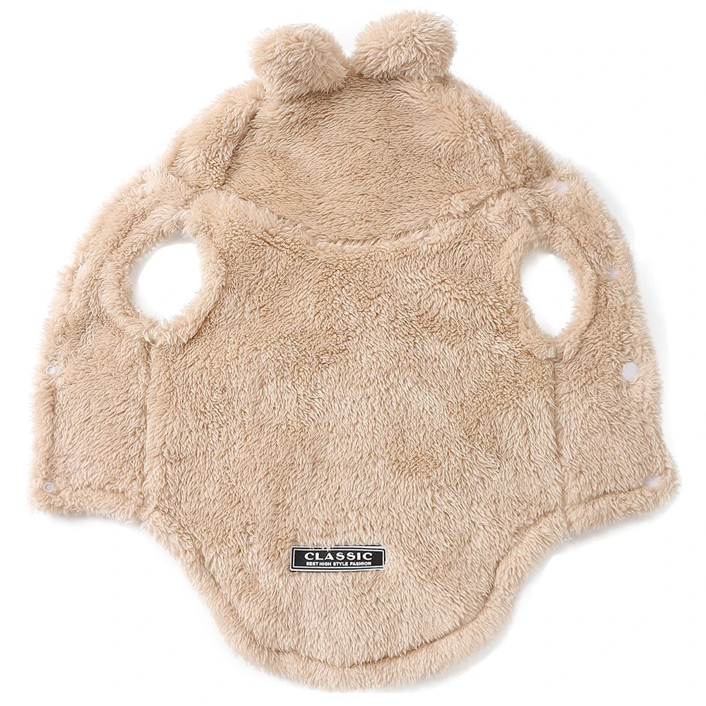 Holapet Winter Fleece Hooded Pet Coat for Small Dogs and Cats