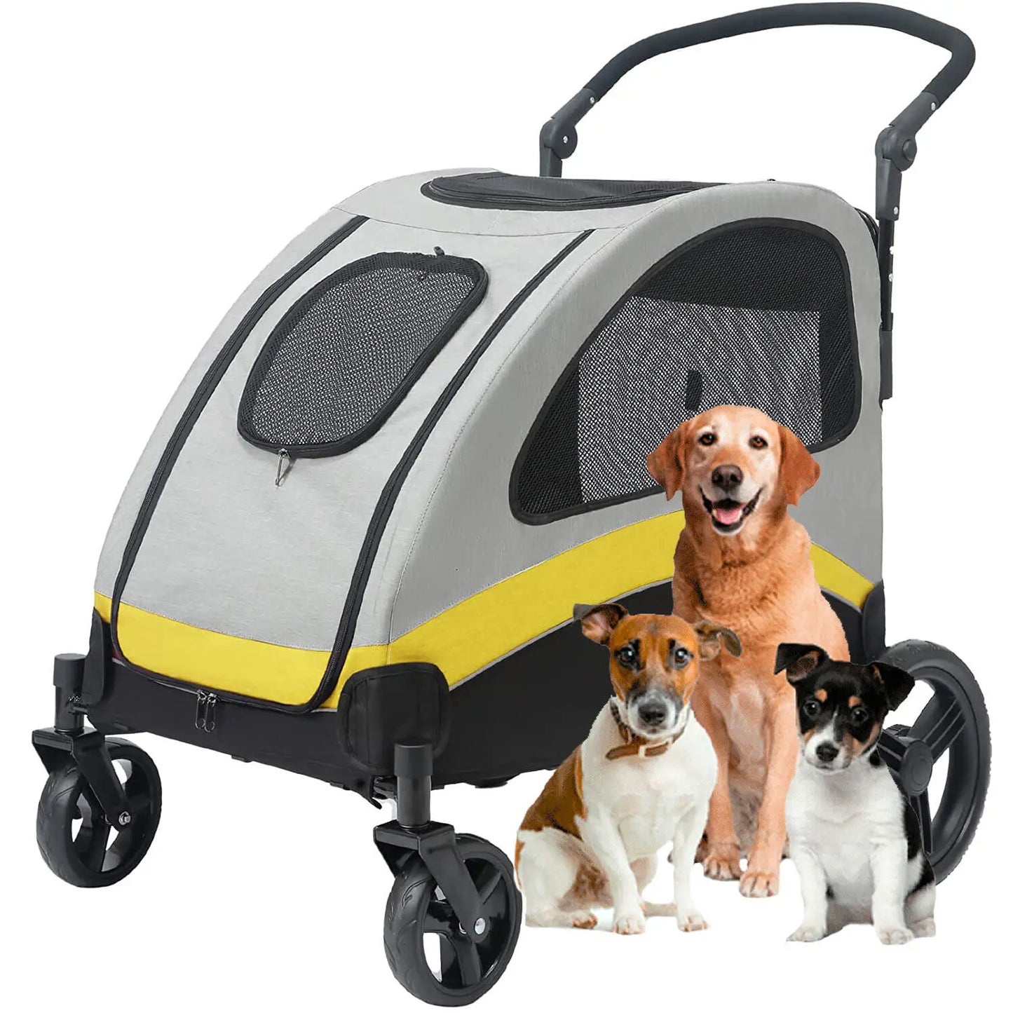 Dog Stroller Large 4 Wheel Pet Jogger Wagon Foldable Cart