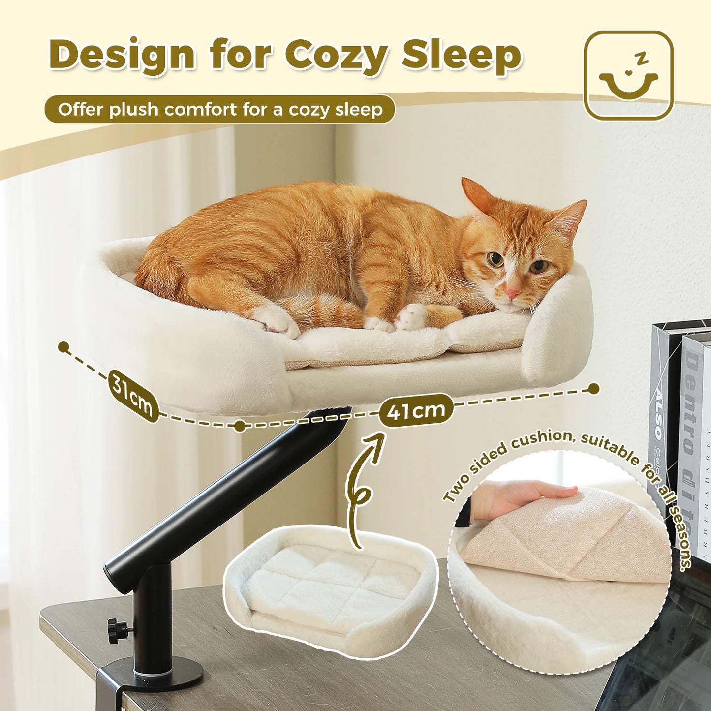 PAWZ Road Adjustable Rotatable Cat Desk Bed For Indoor Cats