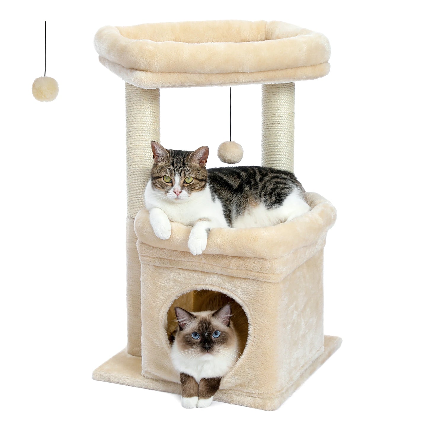 PEQULTICN Cat Tree Tower With Cozy Condo And Top Perch