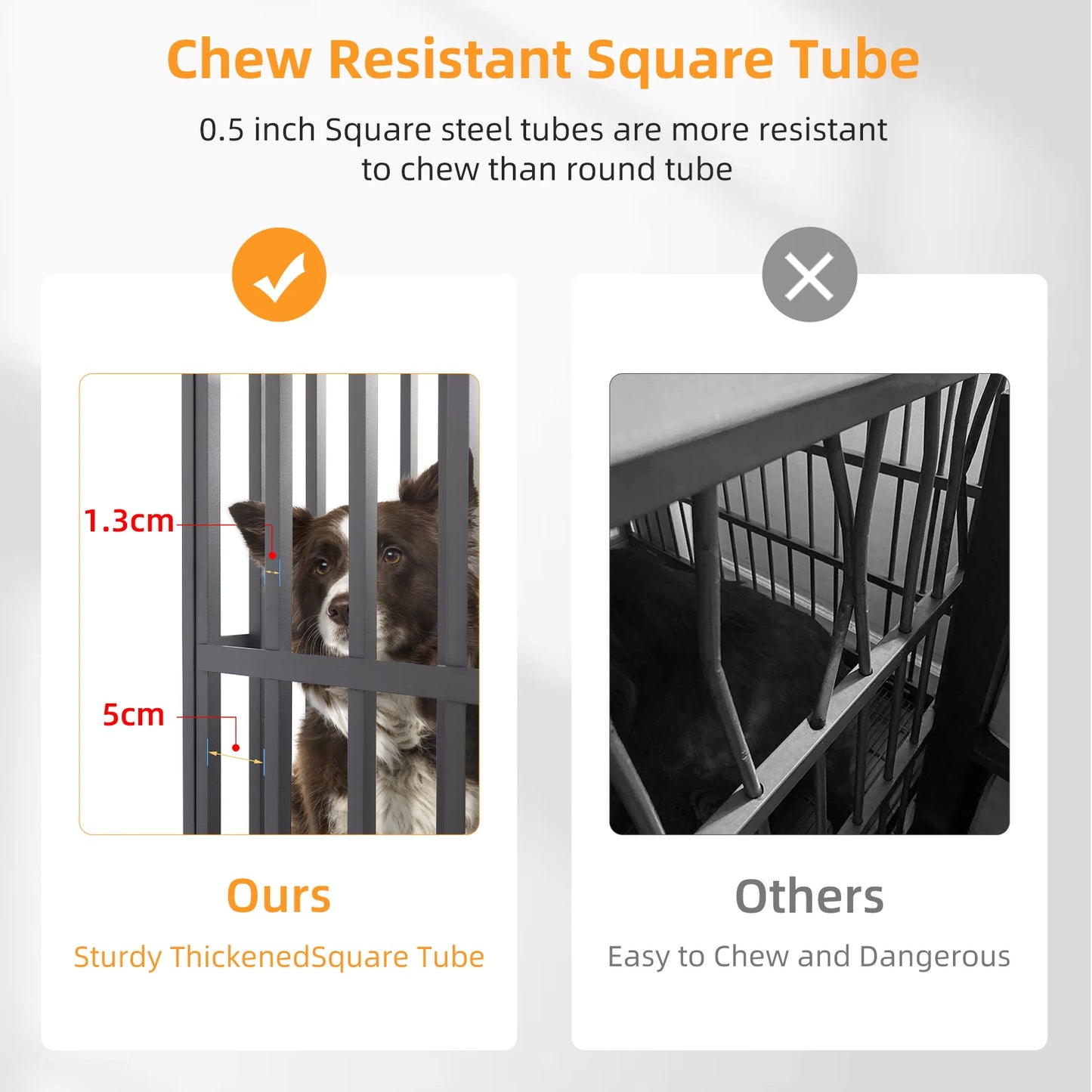 BORWAR Heavy Duty Stackable Dog Crate Removable Tray and Wheels